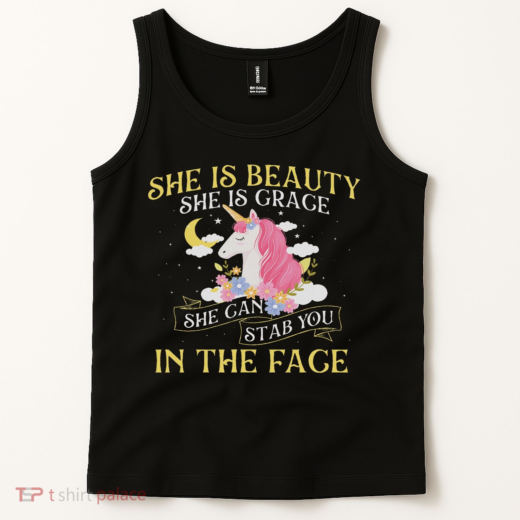 She Is Beauty Mythical Animal Rainbow Unicorn Magical Tank Top