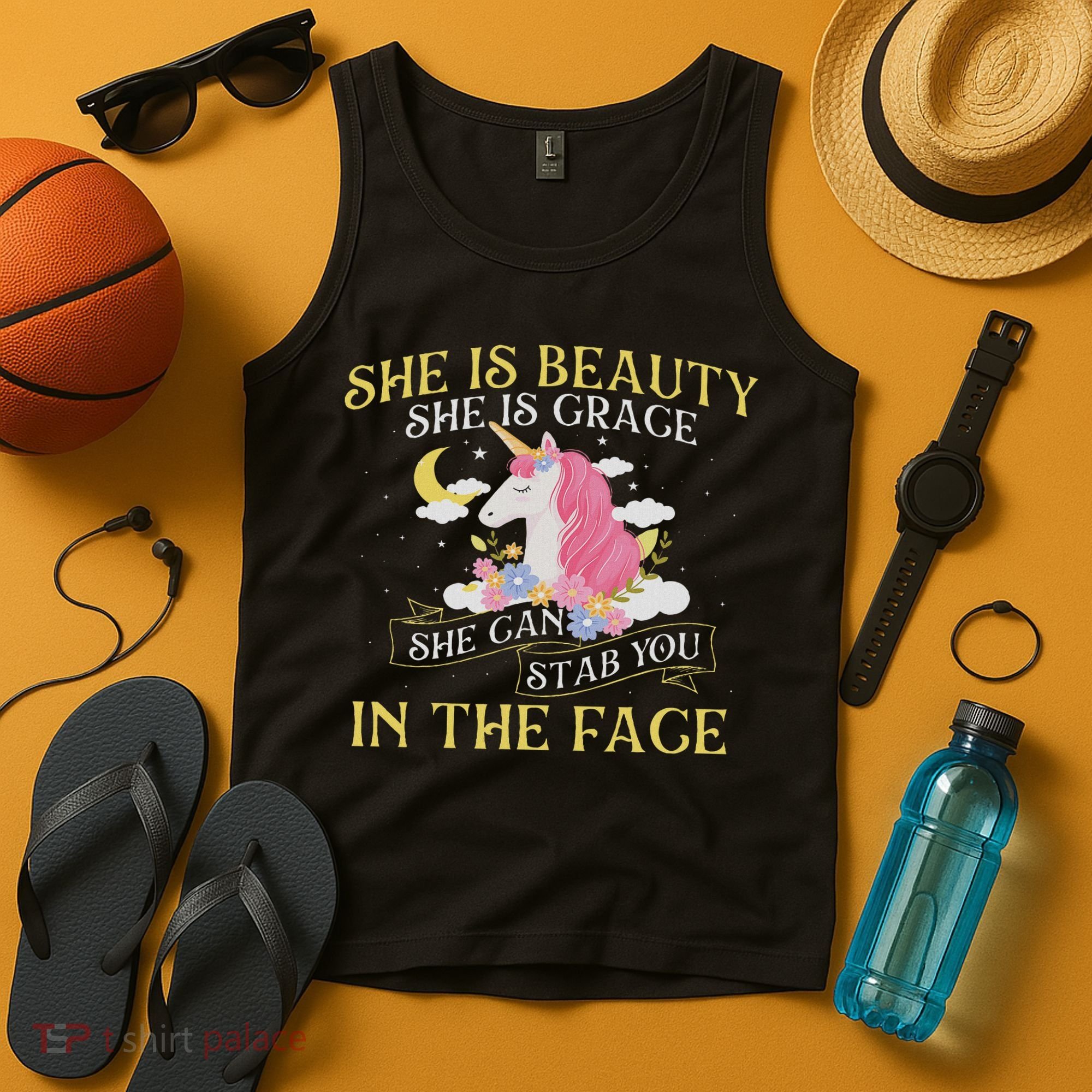 She Is Beauty Mythical Animal Rainbow Unicorn Magical Tank Top