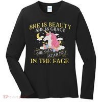 She Is Beauty Mythical Animal Rainbow Unicorn Magical Women's Long Sleeve Shirt thumb 0