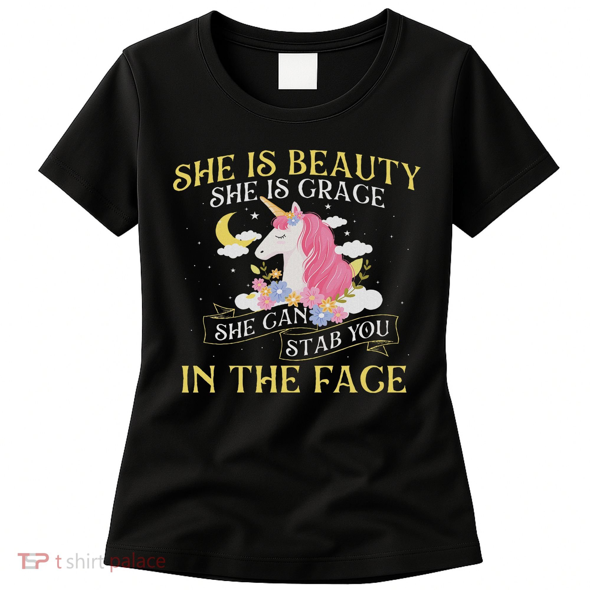 She Is Beauty Mythical Animal Rainbow Unicorn Magical Women's T-Shirt