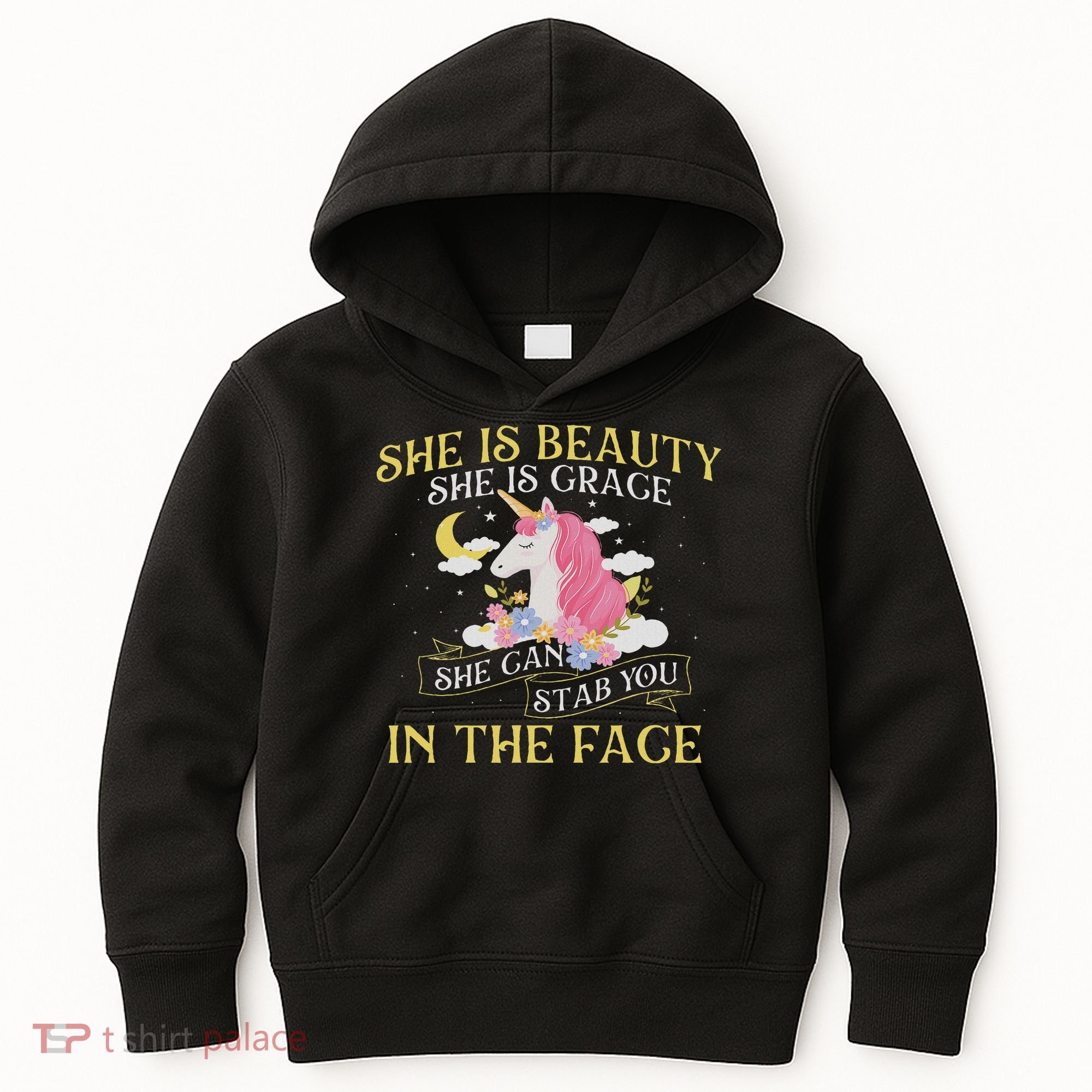 She Is Beauty Mythical Animal Rainbow Unicorn Magical Kids Hoodie