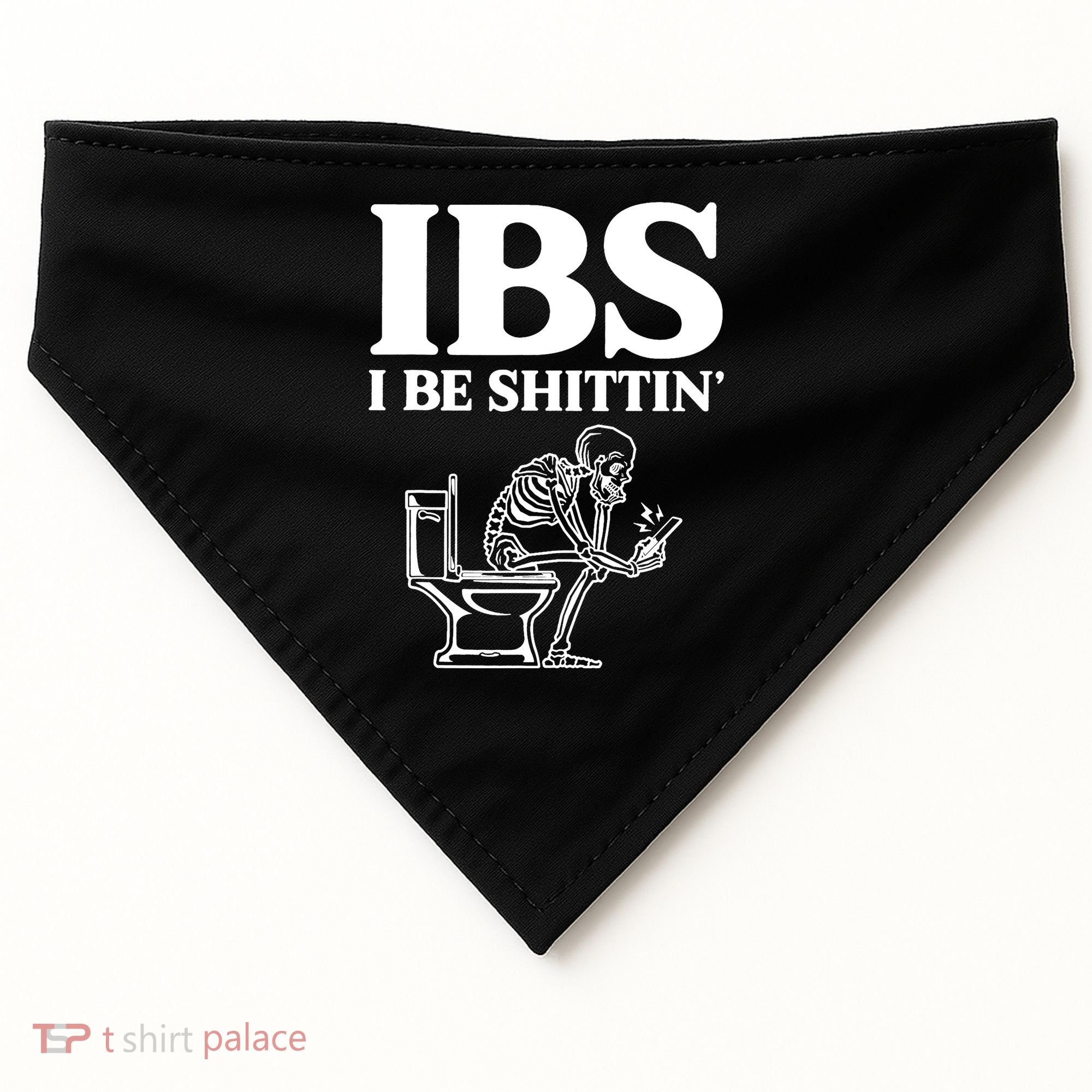 Skeleton I Be Shittin Ibs Funny USA-Made Doggie Bandana