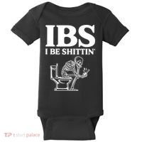 Skeleton I Be Shittin Ibs Funny Baby Bodysuit thumb 0