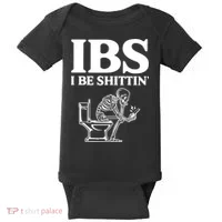 Skeleton I Be Shittin Ibs Funny Baby Bodysuit thumb 0