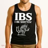 Skeleton I Be Shittin Ibs Funny Tank Top thumb 3
