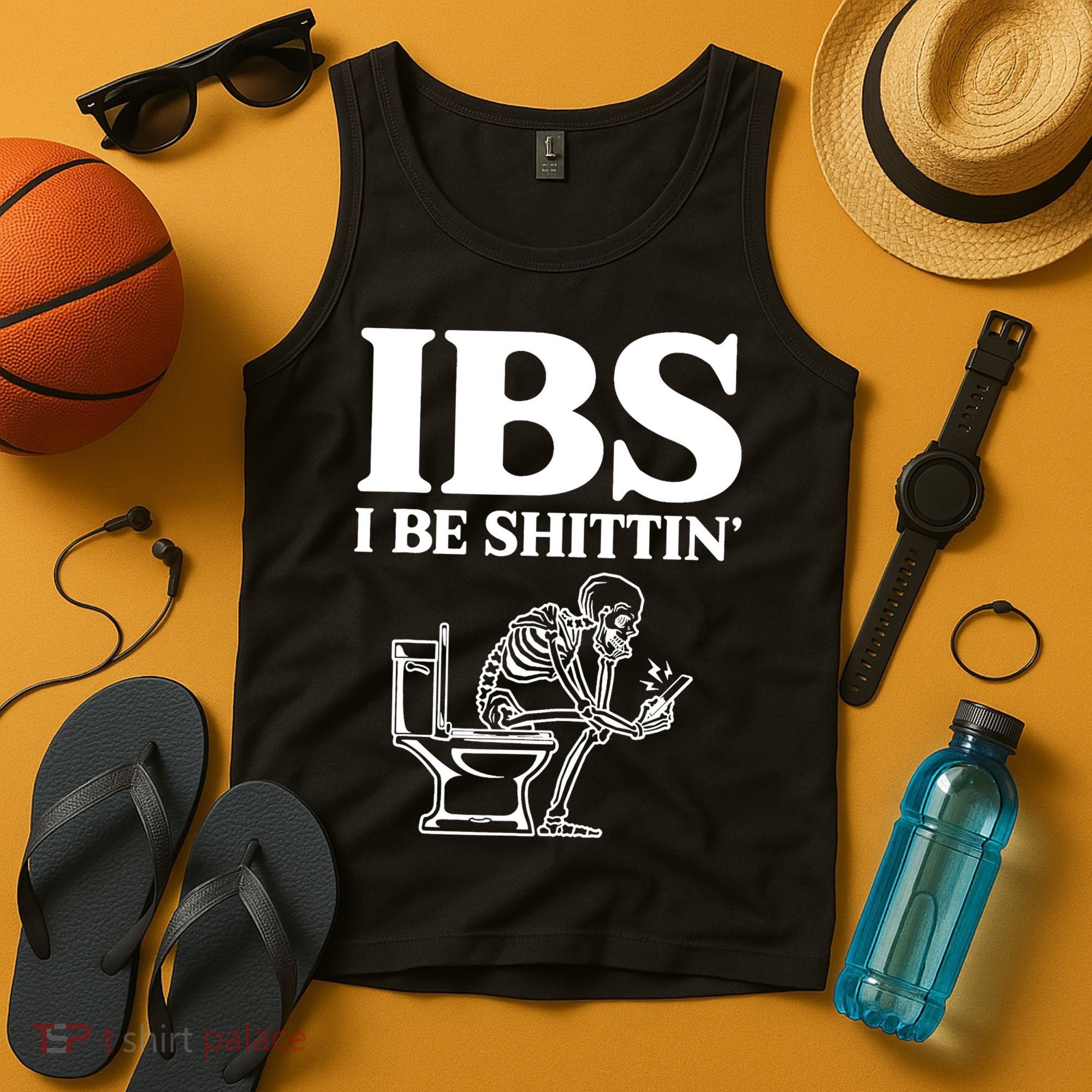 Skeleton I Be Shittin Ibs Funny Tank Top