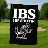 Skeleton I Be Shittin Ibs Funny Golf Towel thumb 1