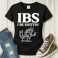 Skeleton I Be Shittin Ibs Funny Women's T-Shirt thumb 3