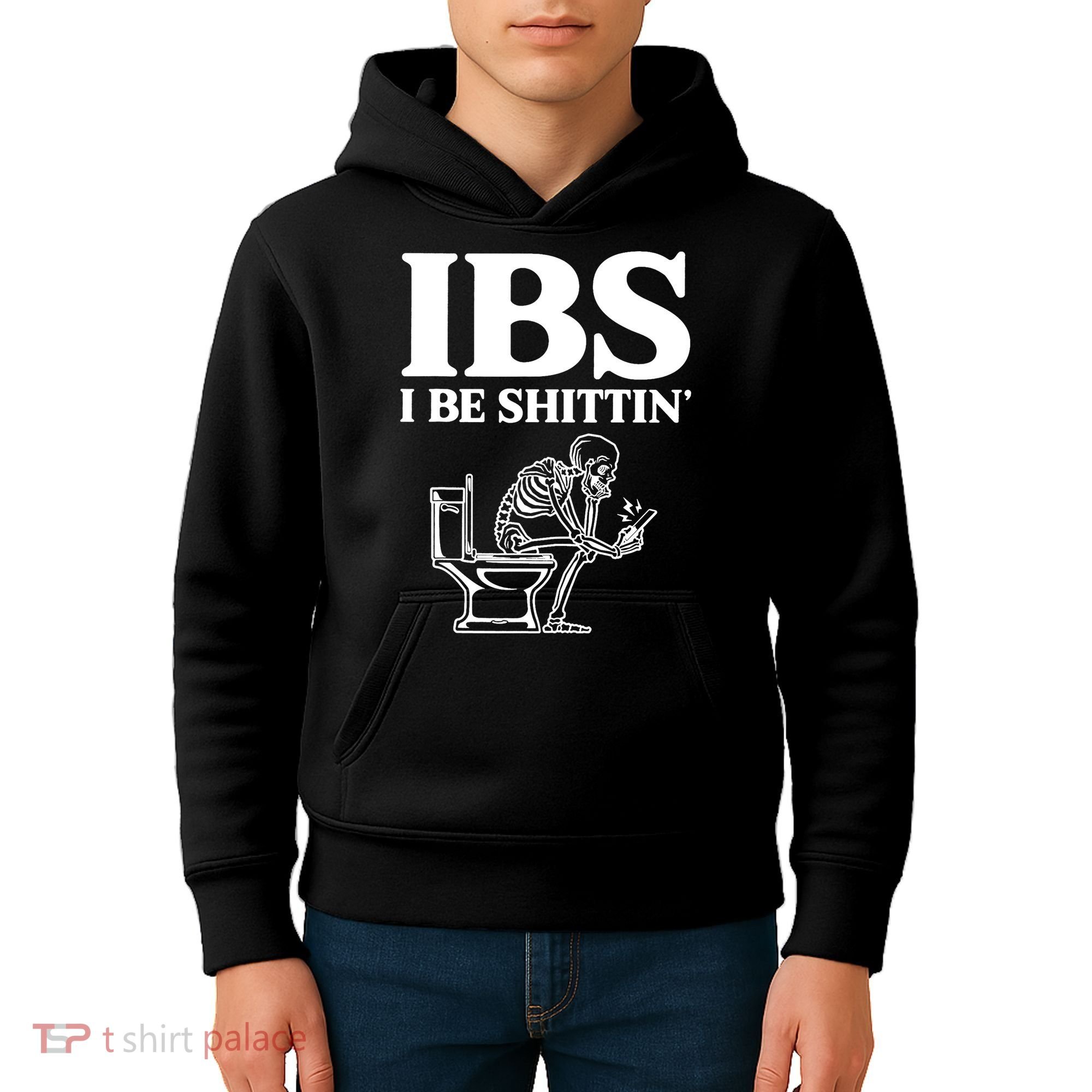 Skeleton I Be Shittin Ibs Funny Kids Hoodie