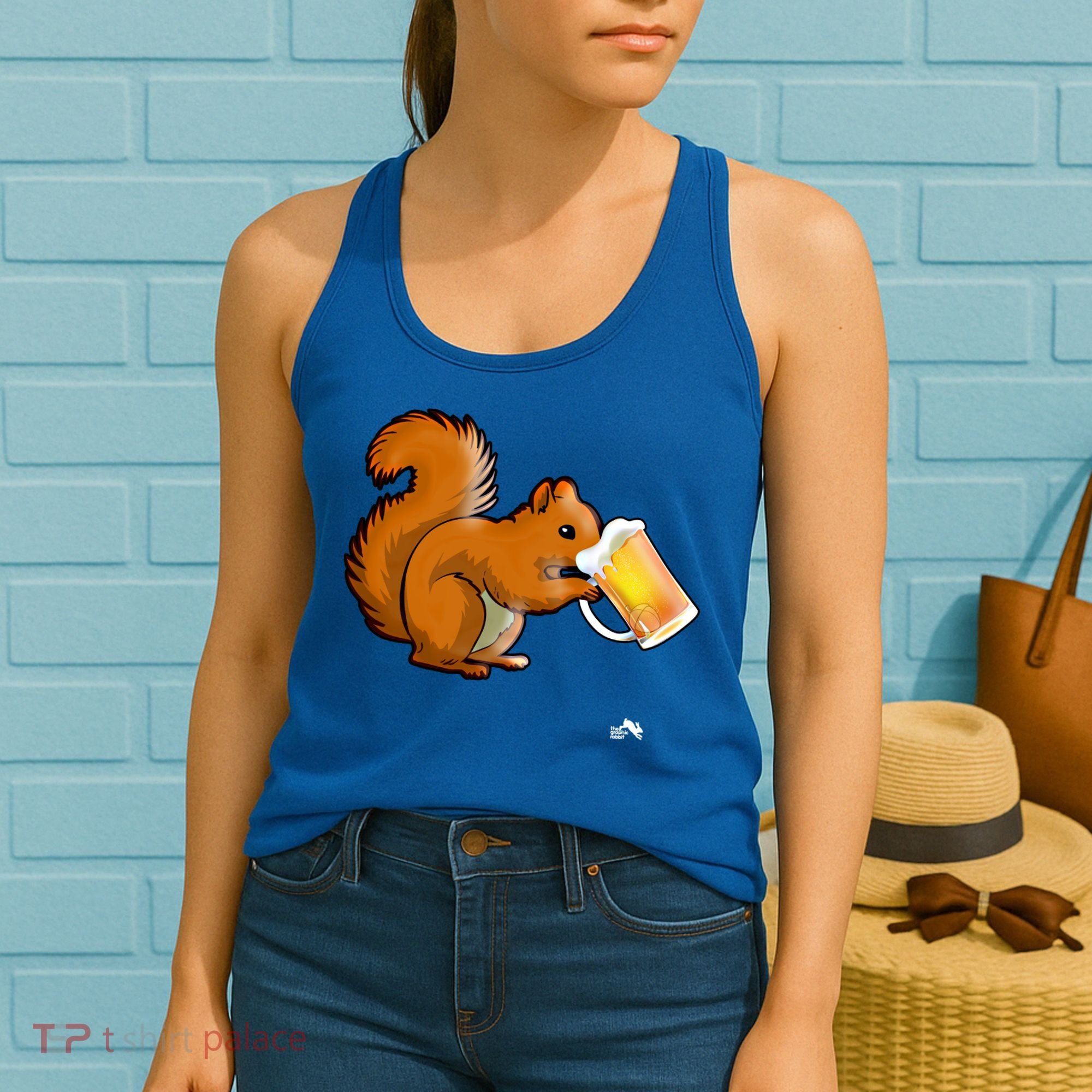 Squirrel Ing Beer For Animal Lovers Gift Beer Squirrel Cute Gift Women's Tank Top