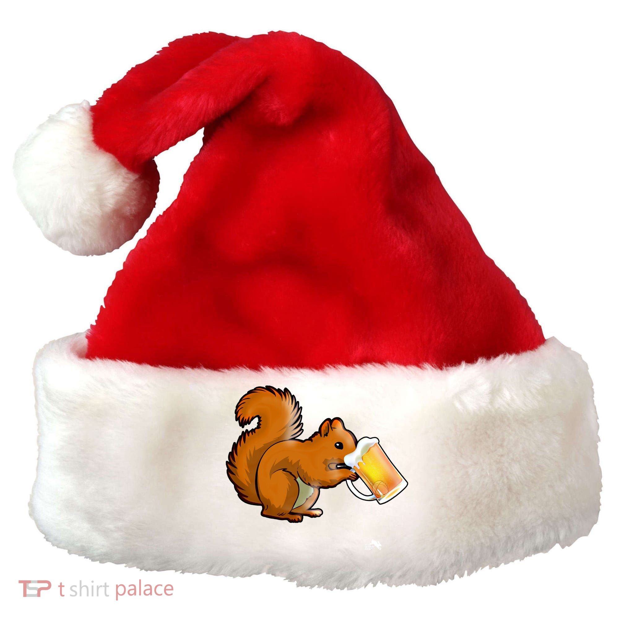 Squirrel Ing Beer For Animal Lovers Gift Beer Squirrel Cute Gift Santa Hat