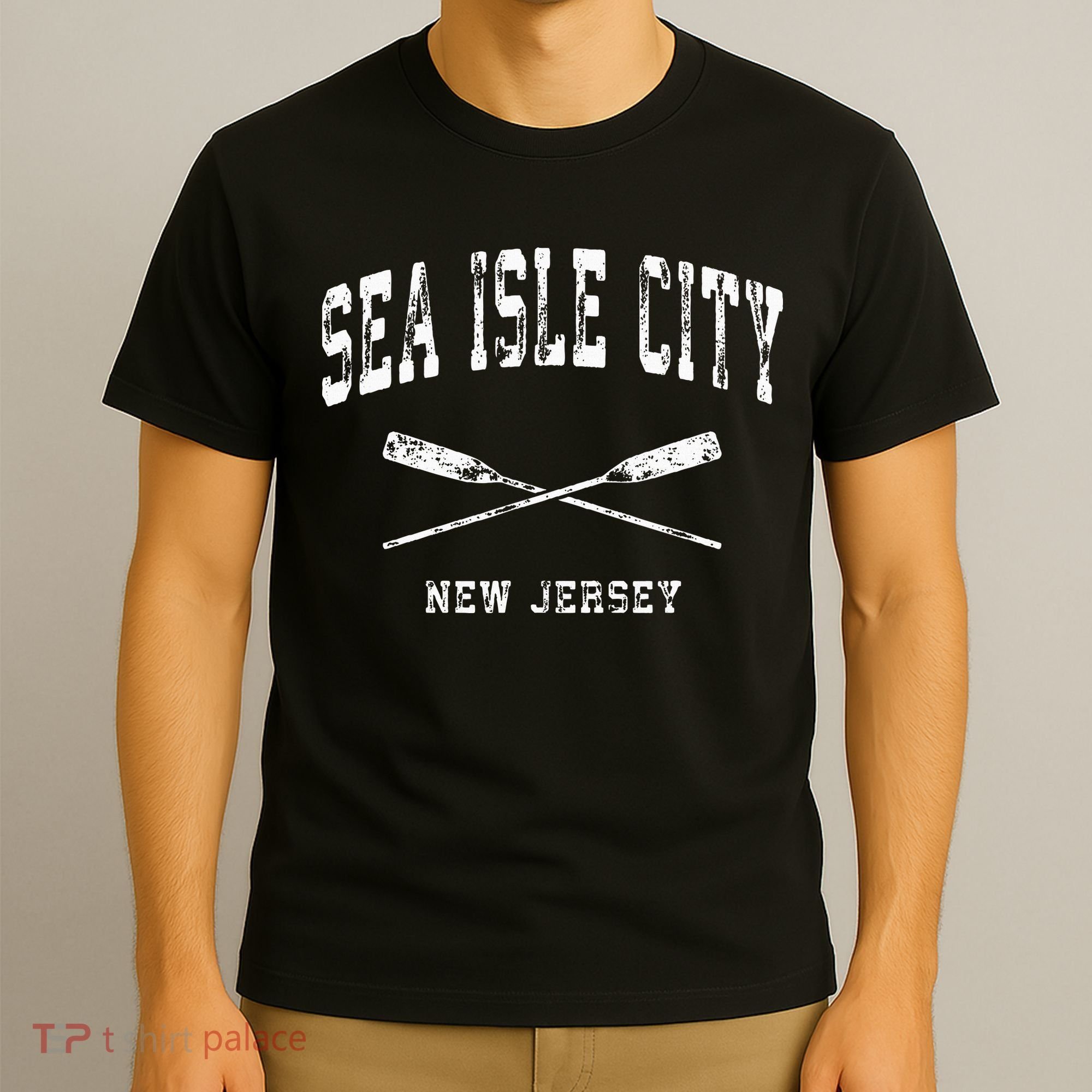 Sea Isle City New Jersey Vintage Nautical Crossed Oars T-Shirt