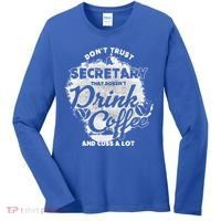 Secretary Ing Coffee Office Humor Administration Boss Funny Gift Women's Long Sleeve Shirt thumb 0