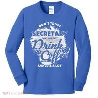Secretary Ing Coffee Office Humor Administration Boss Funny Gift Kids Long Sleeve Shirt thumb 0