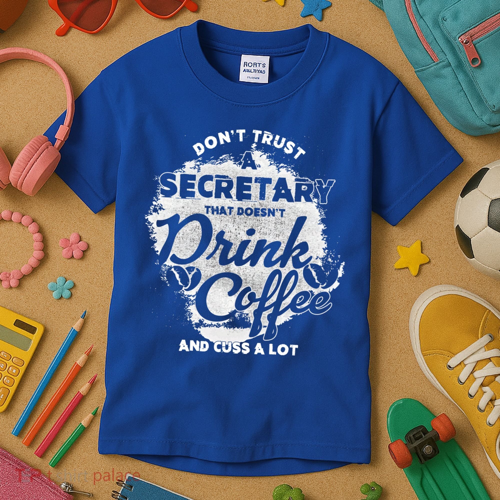 Secretary Ing Coffee Office Humor Administration Boss Funny Gift Kids T-Shirt