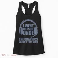 Sorry I Can't Hear You I'm Gaming By Dat Adult Grey I Went Outside Once Women's Tank Top thumb 0
