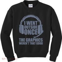 Sorry I Can't Hear You I'm Gaming By Dat Adult Grey I Went Outside Once Kids Sweatshirt thumb 0