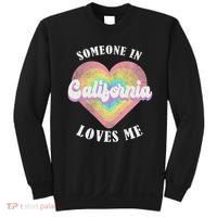 Someone In California Loves Me Heart Retro Groovy Sweatshirt thumb 0