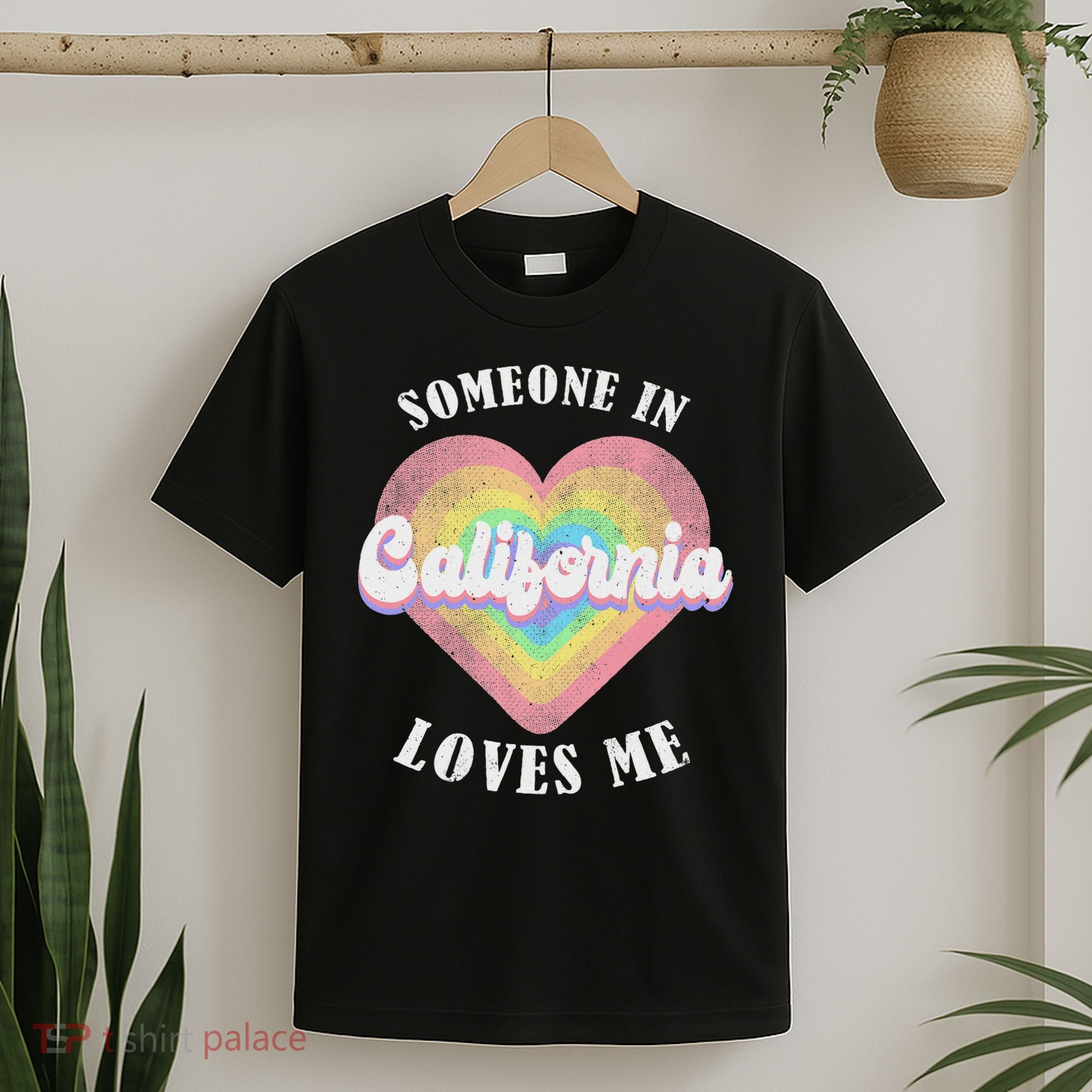 Someone In California Loves Me Heart Retro Groovy T-Shirt