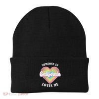 Someone In California Loves Me Heart Retro Groovy Beanie thumb 0