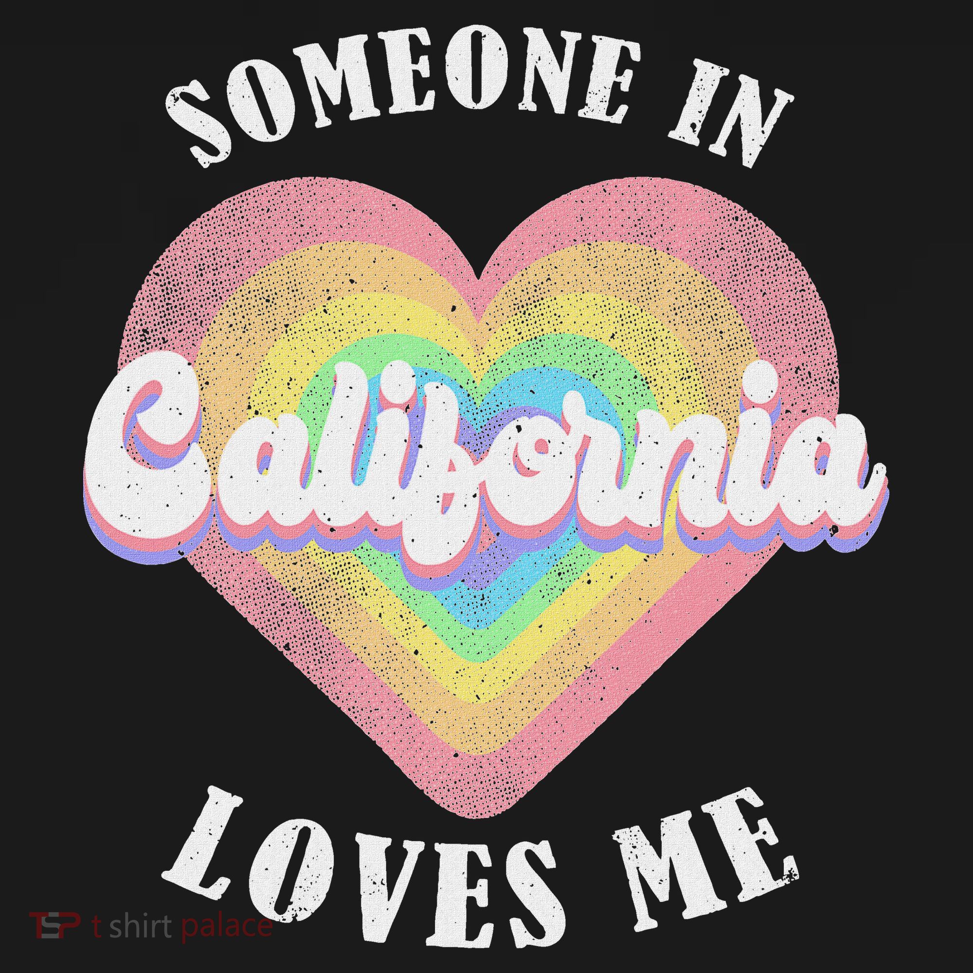 Someone In California Loves Me Heart Retro Groovy Coaster