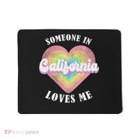 Someone In California Loves Me Heart Retro Groovy Mousepad thumb 0