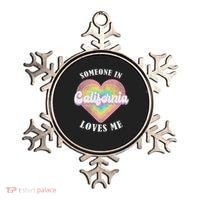Someone In California Loves Me Heart Retro Groovy Ornament thumb 0
