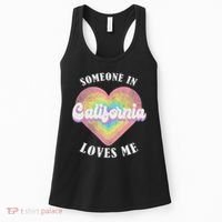 Someone In California Loves Me Heart Retro Groovy Women's Tank Top thumb 0