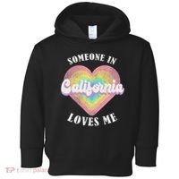 Someone In California Loves Me Heart Retro Groovy Toddler Hoodie thumb 0