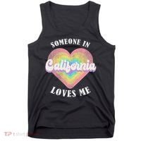 Someone In California Loves Me Heart Retro Groovy Tank Top thumb 0