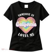 Someone In California Loves Me Heart Retro Groovy Women's T-Shirt thumb 0