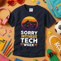 Sorry I CanT ItS Tech Week Kids T-Shirt thumb 3