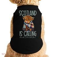 Scotland Is Calling And I Must Go! Highland Cow Gift Doggie Tank thumb 0