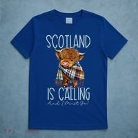 Scotland Is Calling And I Must Go! Highland Cow Gift T-Shirt thumb 5