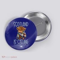 Scotland Is Calling And I Must Go! Highland Cow Gift Button thumb 0