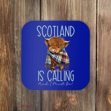 Scotland Is Calling And I Must Go! Highland Cow Gift Coaster