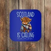 Scotland Is Calling And I Must Go! Highland Cow Gift Coaster thumb 0