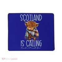 Scotland Is Calling And I Must Go! Highland Cow Gift Mousepad thumb 0