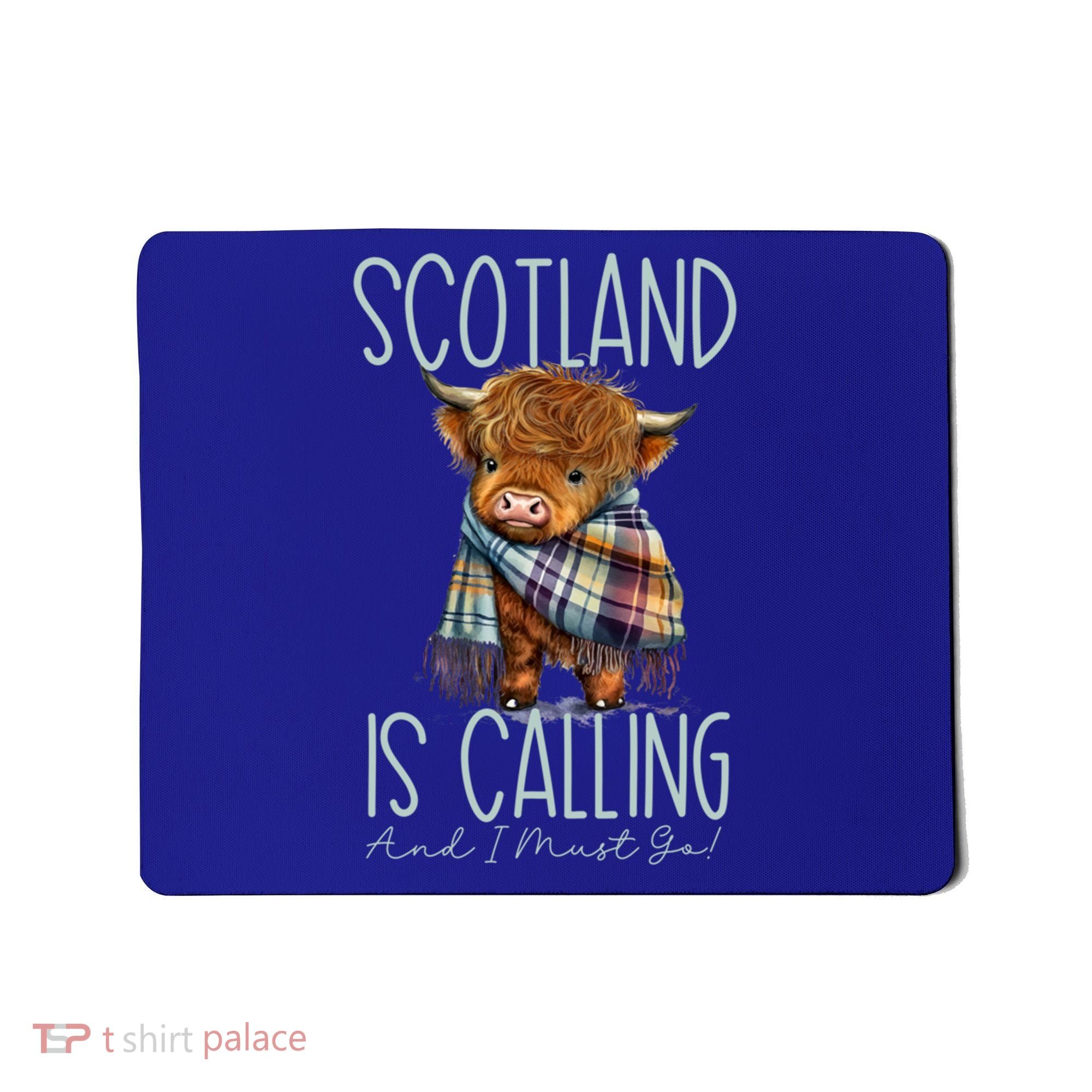 Scotland Is Calling And I Must Go! Highland Cow Gift Mousepad
