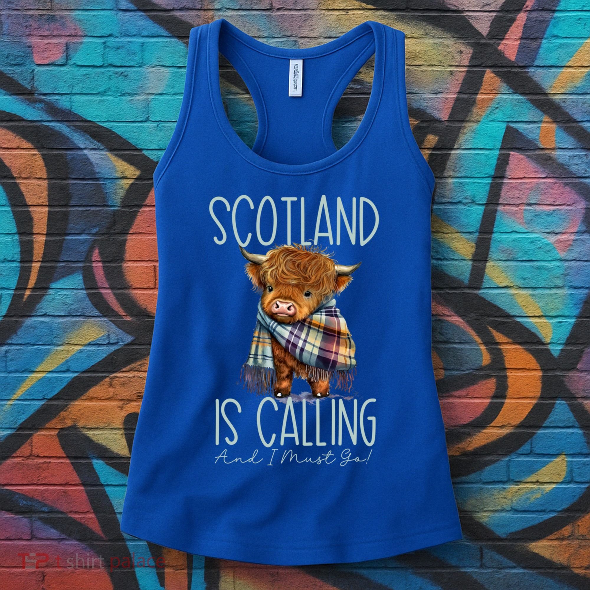 Scotland Is Calling And I Must Go! Highland Cow Gift Women's Tank Top
