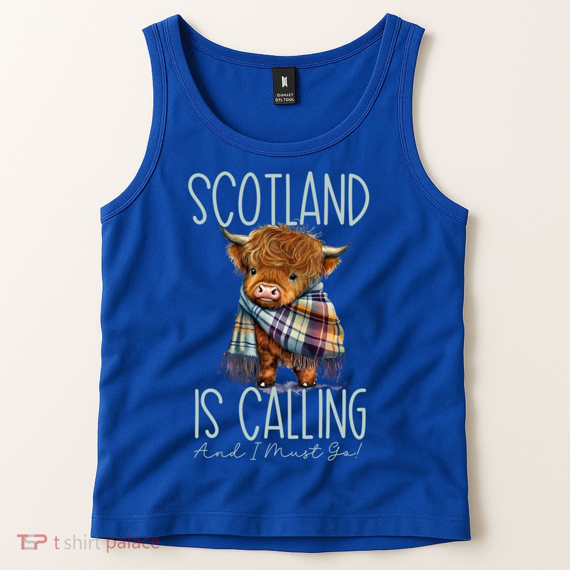 Scotland Is Calling And I Must Go! Highland Cow Gift Tank Top
