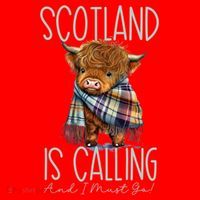 Scotland Is Calling And I Must Go! Highland Cow Gift Santa Hat thumb 1