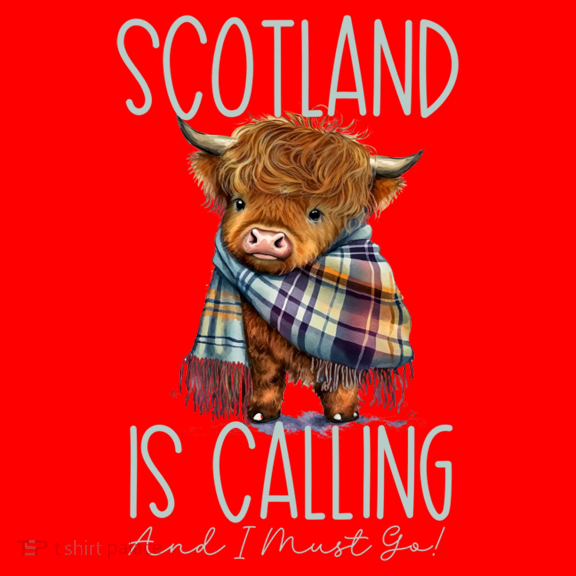 Scotland Is Calling And I Must Go! Highland Cow Gift Santa Hat