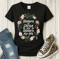 sisters in christ for life cute faithful Women's T-Shirt thumb 3