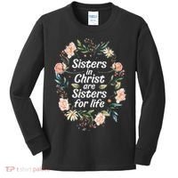 sisters in christ for life cute faithful Kids Long Sleeve Shirt thumb 0