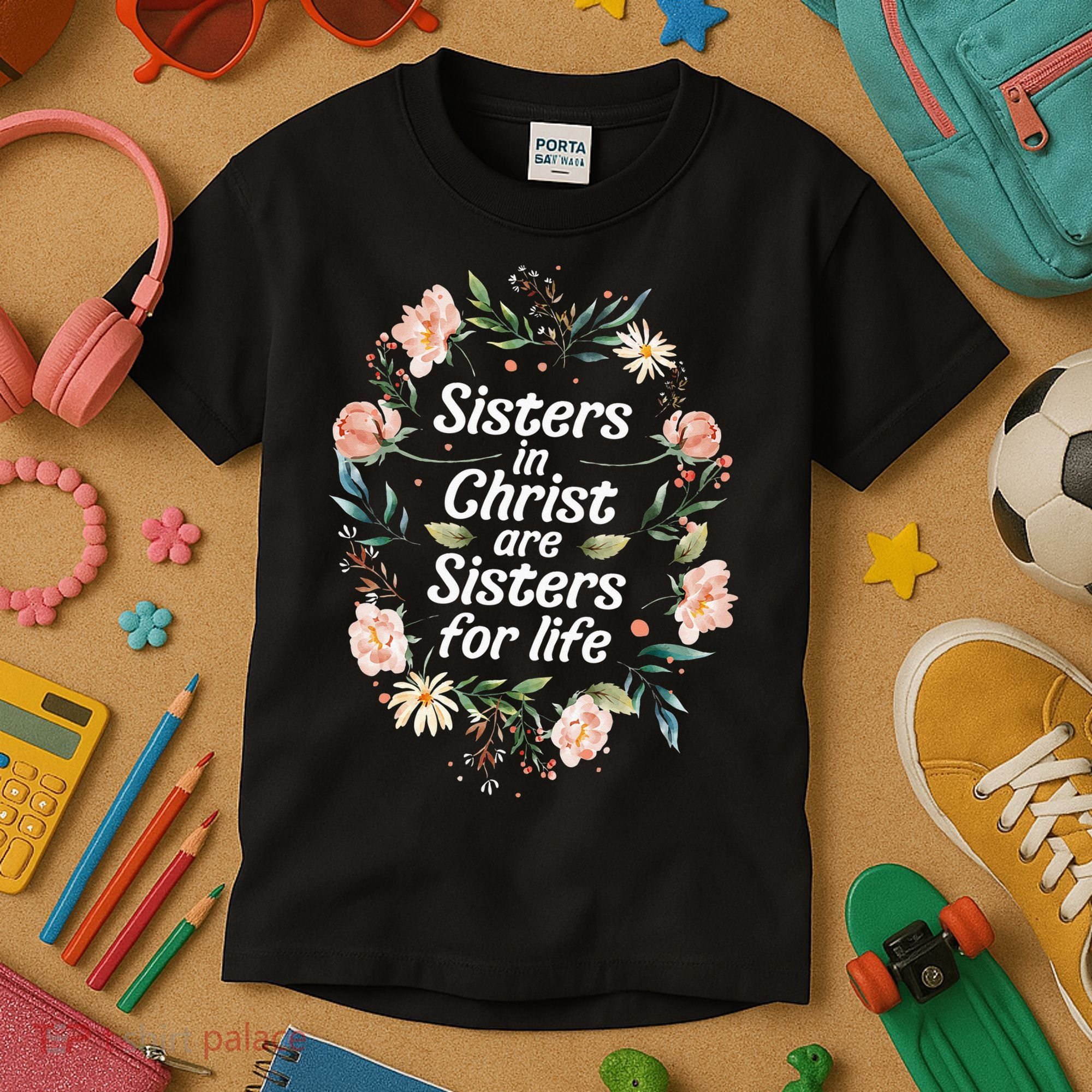 sisters in christ for life cute faithful Kids T-Shirt