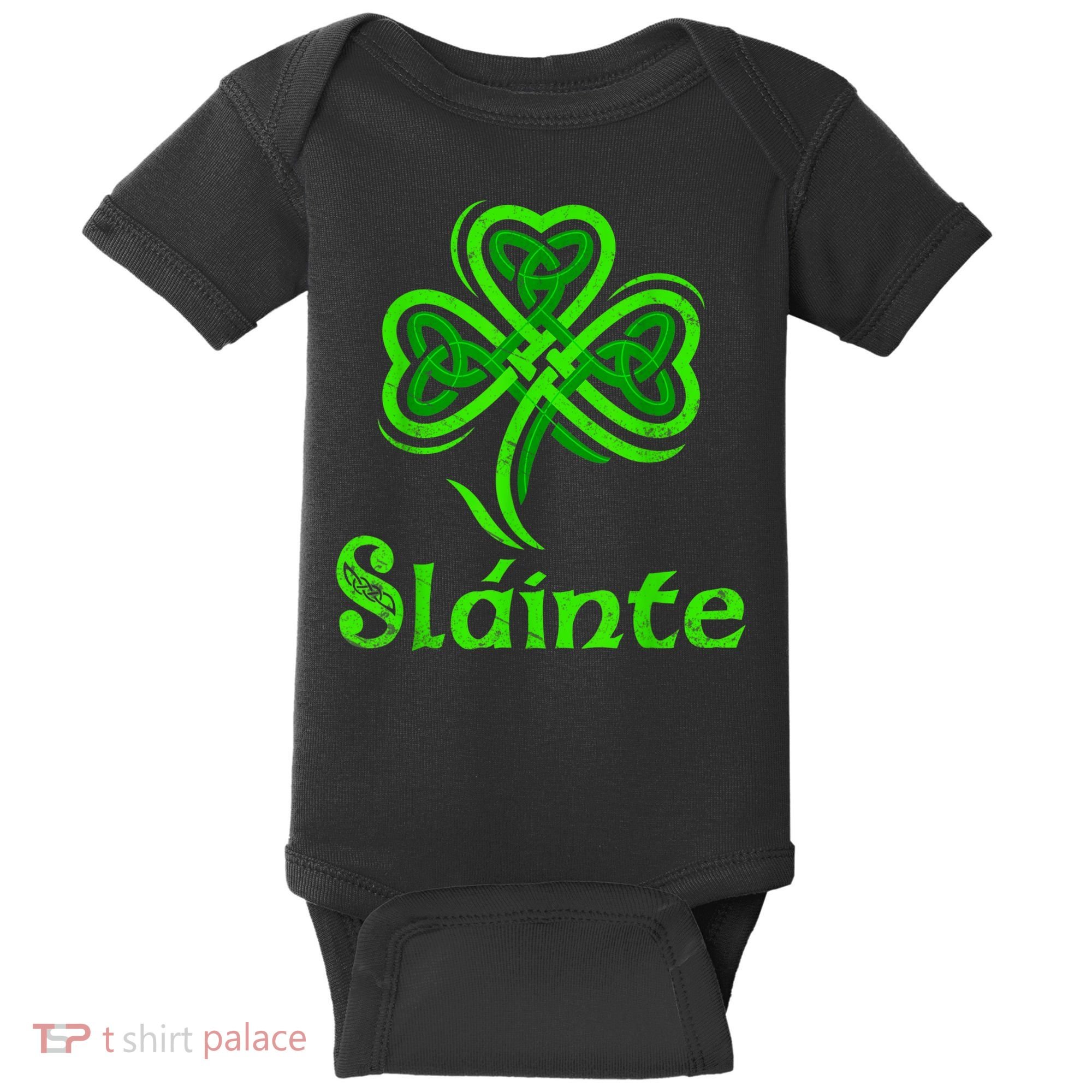 Slainte Irish Cheers Good Health St Patricks Day Slainte Baby Bodysuit