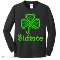 Slainte Irish Cheers Good Health St Patricks Day Slainte Kids Long Sleeve Shirt thumb 0