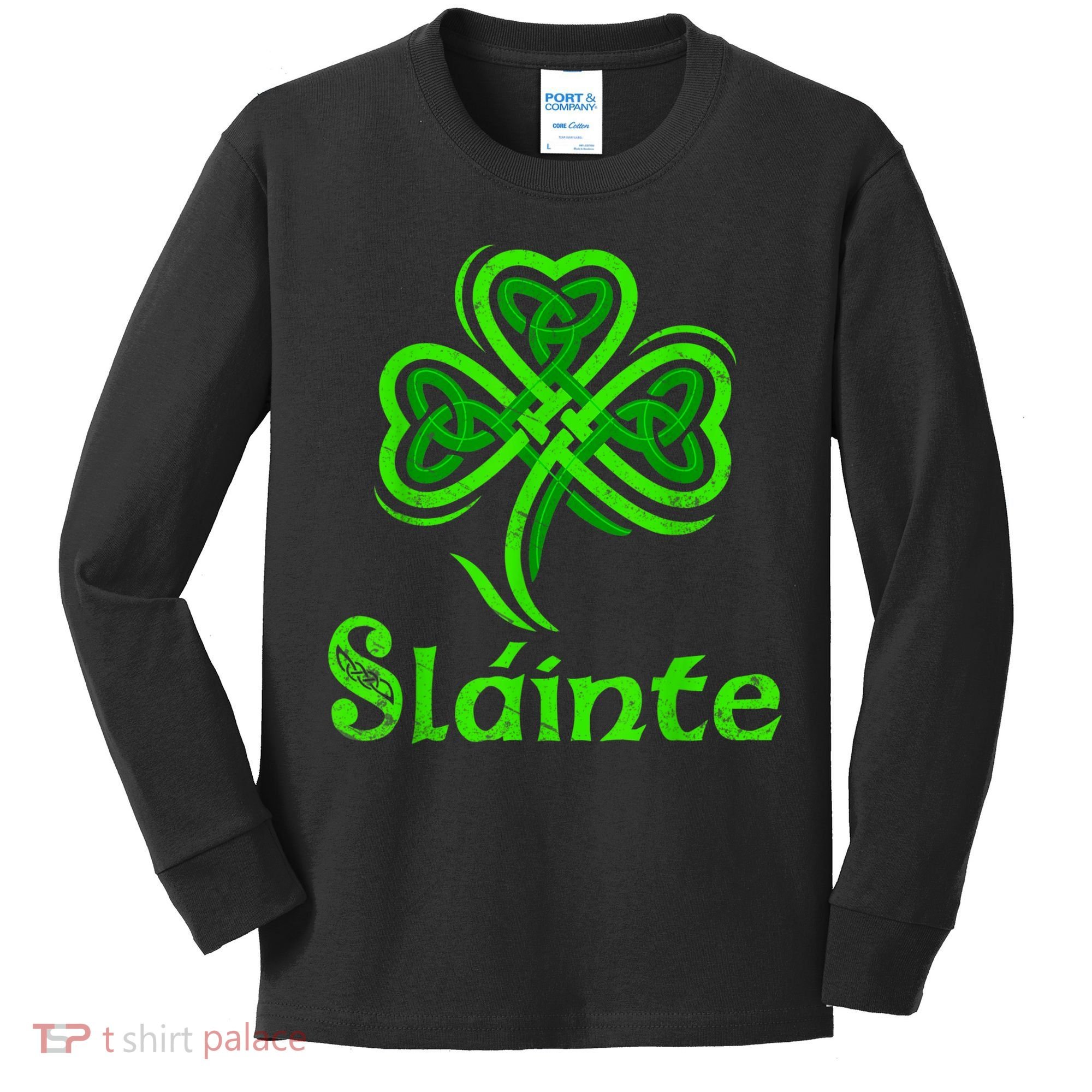 Slainte Irish Cheers Good Health St Patricks Day Slainte Kids Long Sleeve Shirt