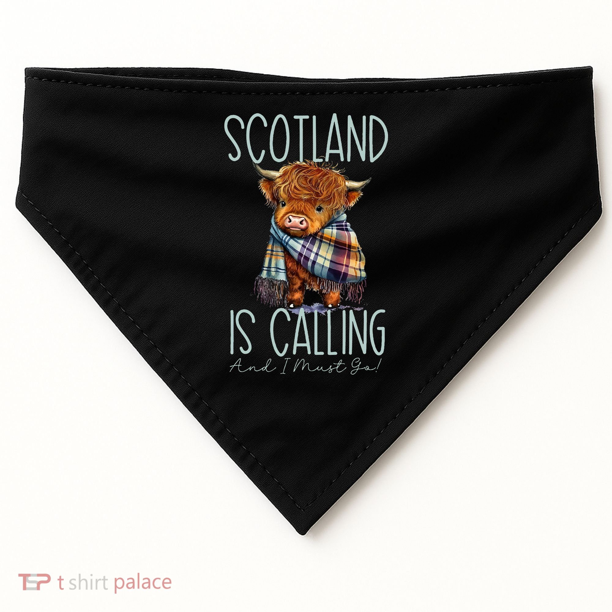 Scotland Is Calling And I Must Go! Highland Cow USA-Made Doggie Bandana